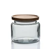 1 1/2 Quart Modern Montana Jar with Wooden Acacia Lid | 4 Pack<Jar Store Online