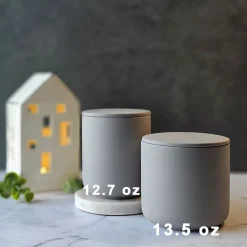 12.7 oz Gray Ceramic Candle Jar with Lid | 16 Pack<Jar Store Hot