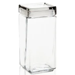 2 Quart Anchor Square Jar with Glass Lid | 4 Pack<Jar Store Discount