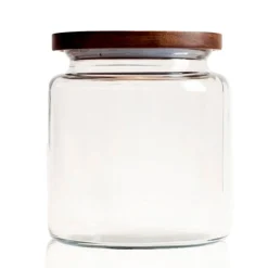 3 Quart Modern Montana Jar with Wooden Acacia Lid | 2 Pack<Jar Store Outlet