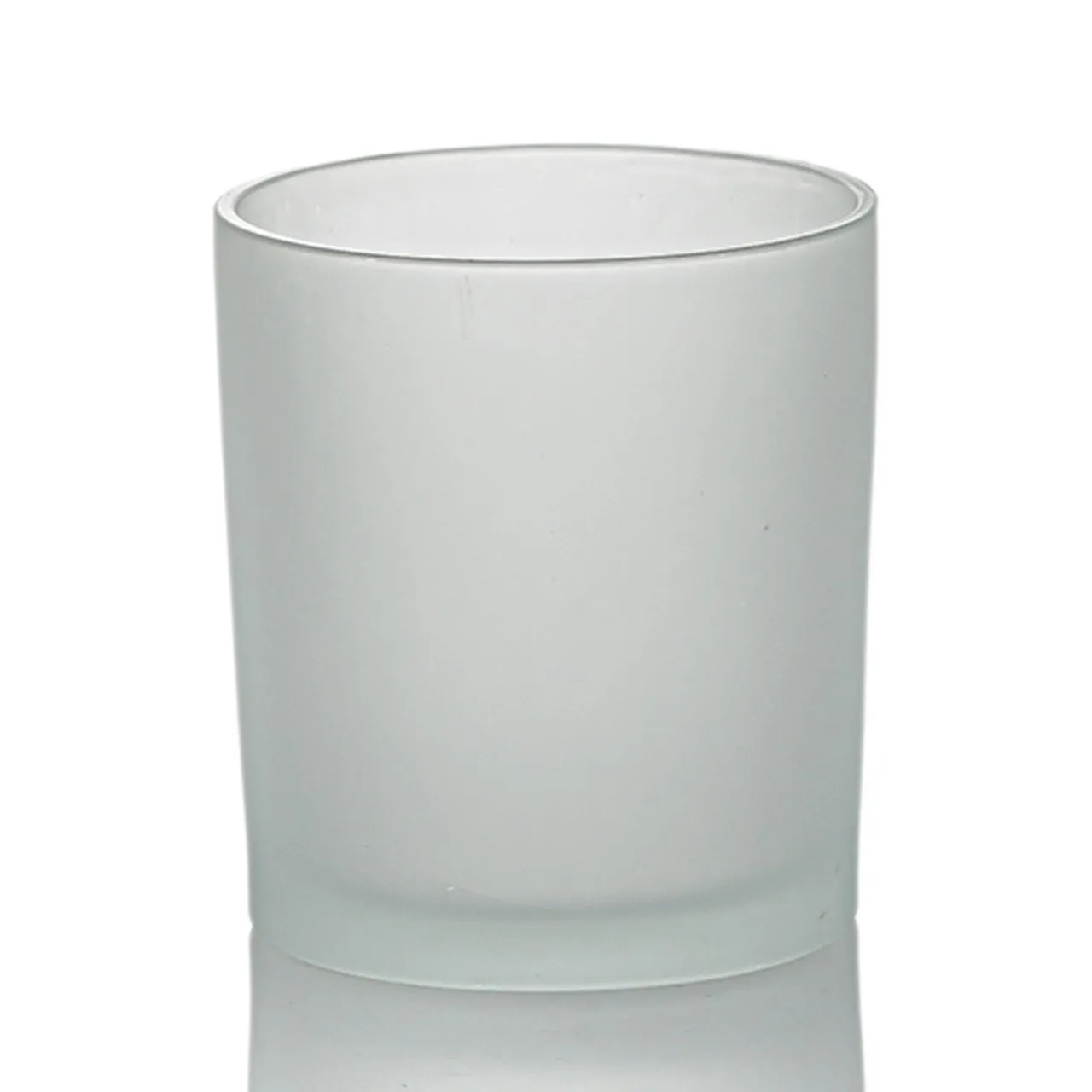 Frosted White Colored Candle Jar 14.5 oz with Bamboo Lid | 12 Pack<Jar Store Clearance