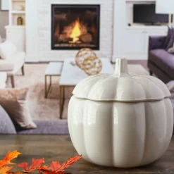 Light Gray 70 oz. Anchor Pumpkin Jar with Lid<Jar Store Discount