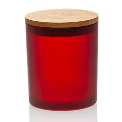 Red Colored Candle Jar - 14.5 oz with Bamboo Lid | 12 Pack<Jar Store Best