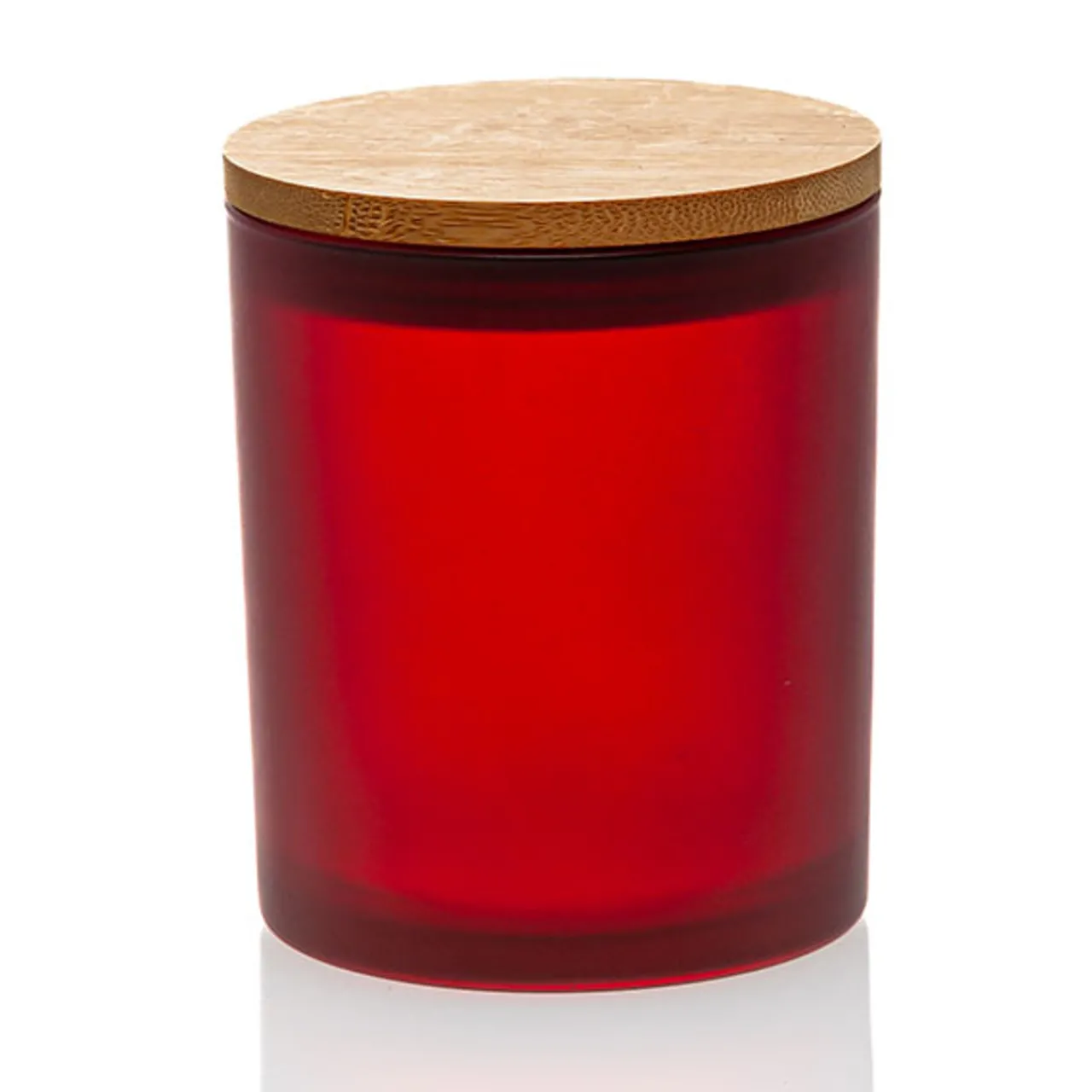 Red Colored Candle Jar - 14.5 oz with Bamboo Lid | 12 Pack<Jar Store Best