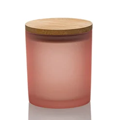 Rose Pink Colored Candle Jar - 14.5 oz with Bamboo Lid | 12 Pack<Jar Store Online